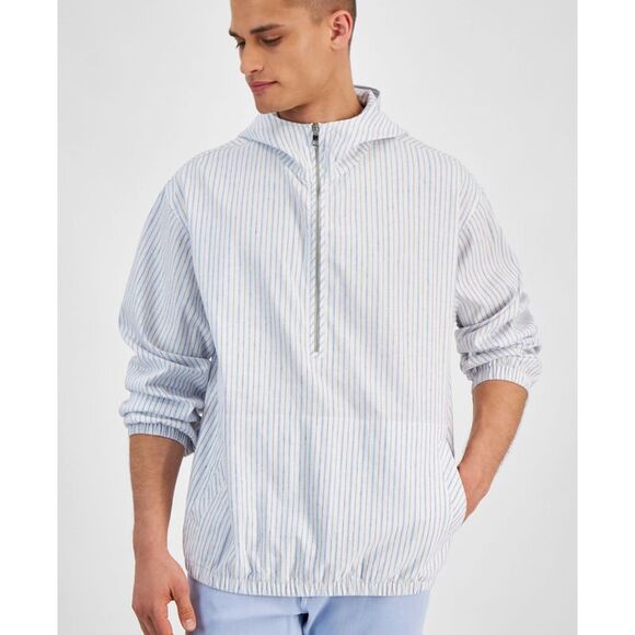Michael Kors Mens Striped Shirt Jacket, Blue, NWT - Picture 1 of 1